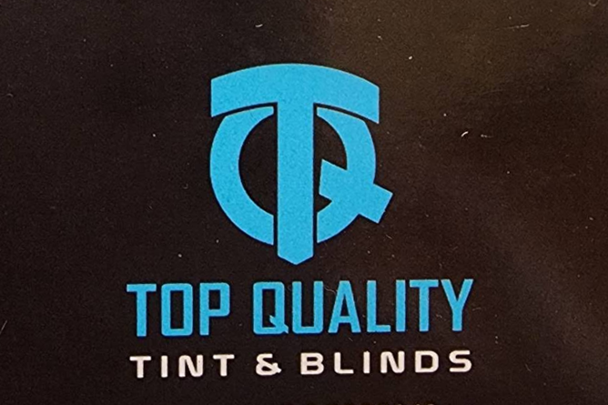Top Quality Tint and Blinds text logo