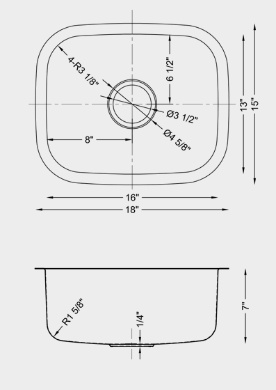 LTB-05-1 sink dimensions.
