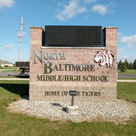North Baltimore Middle/High School sign