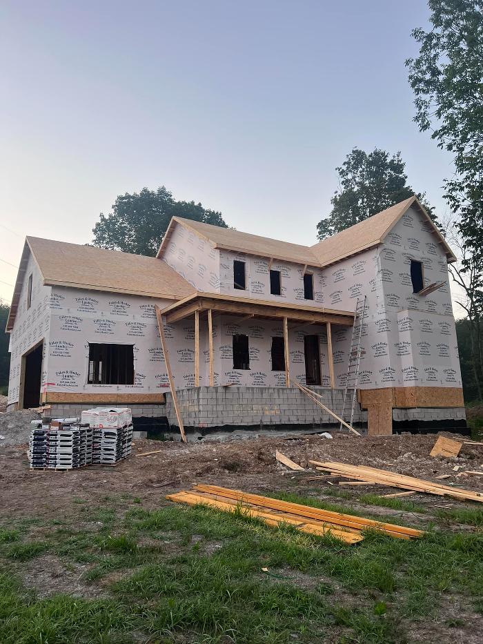 Home structure with insulation.