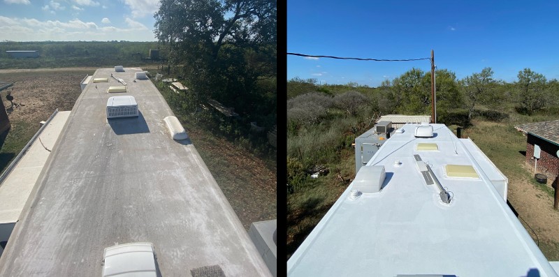 Cleaned and repaired RV roof.