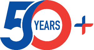 50 years plus logo