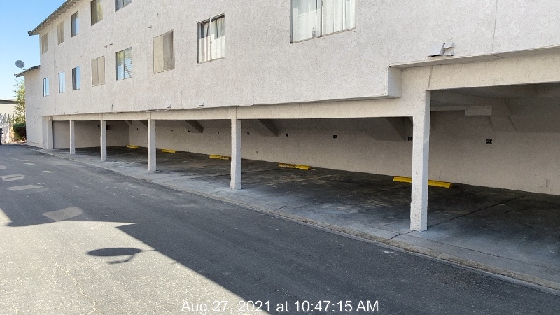 empty under building parking lot area