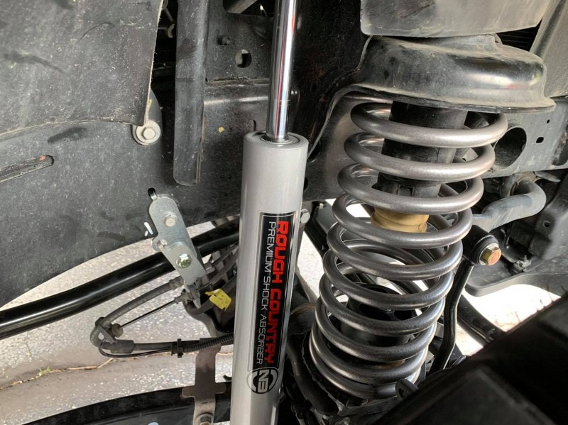 Vehicle with Rough Country shock absorbers