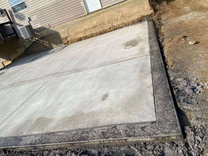 fresh concrete patio