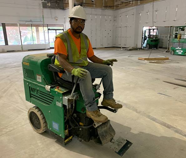 Man operating a lift.