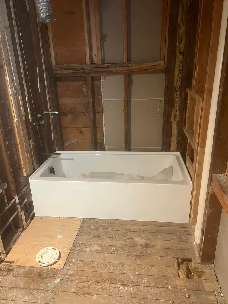 Bathtub installation.