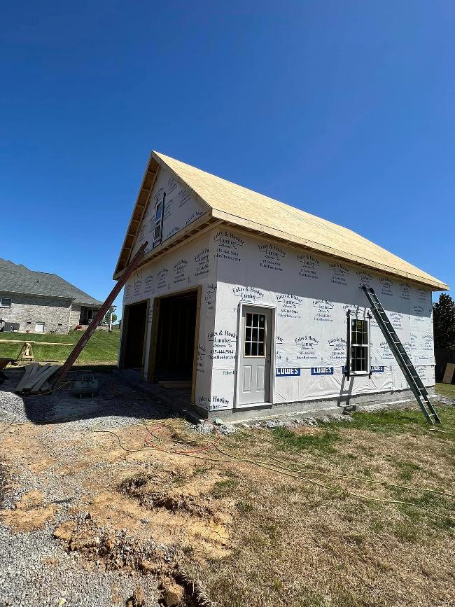 Garage in progress.