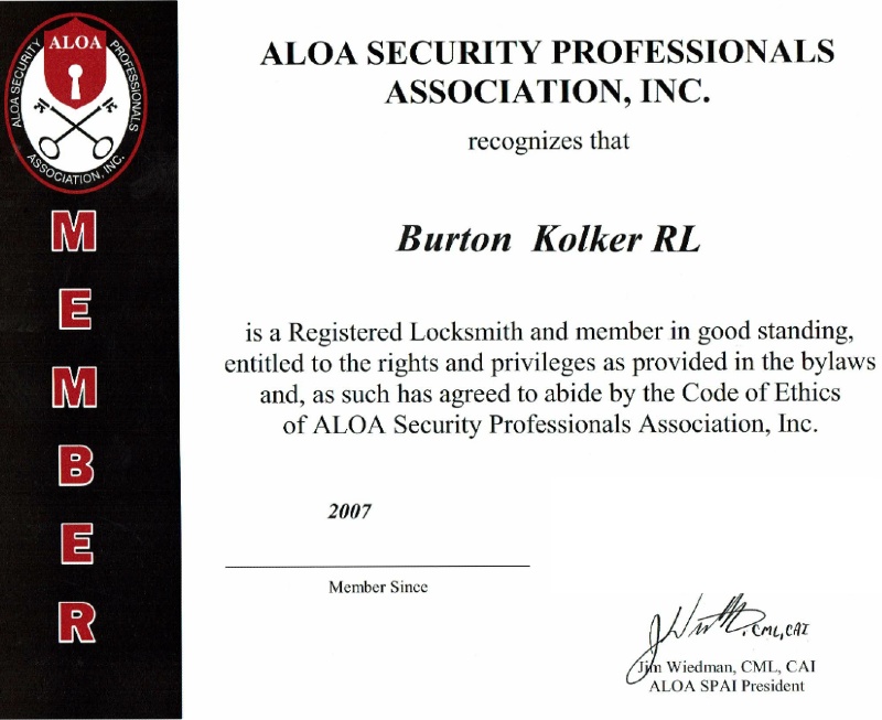 Aloa Security Professionals Association Inc. member