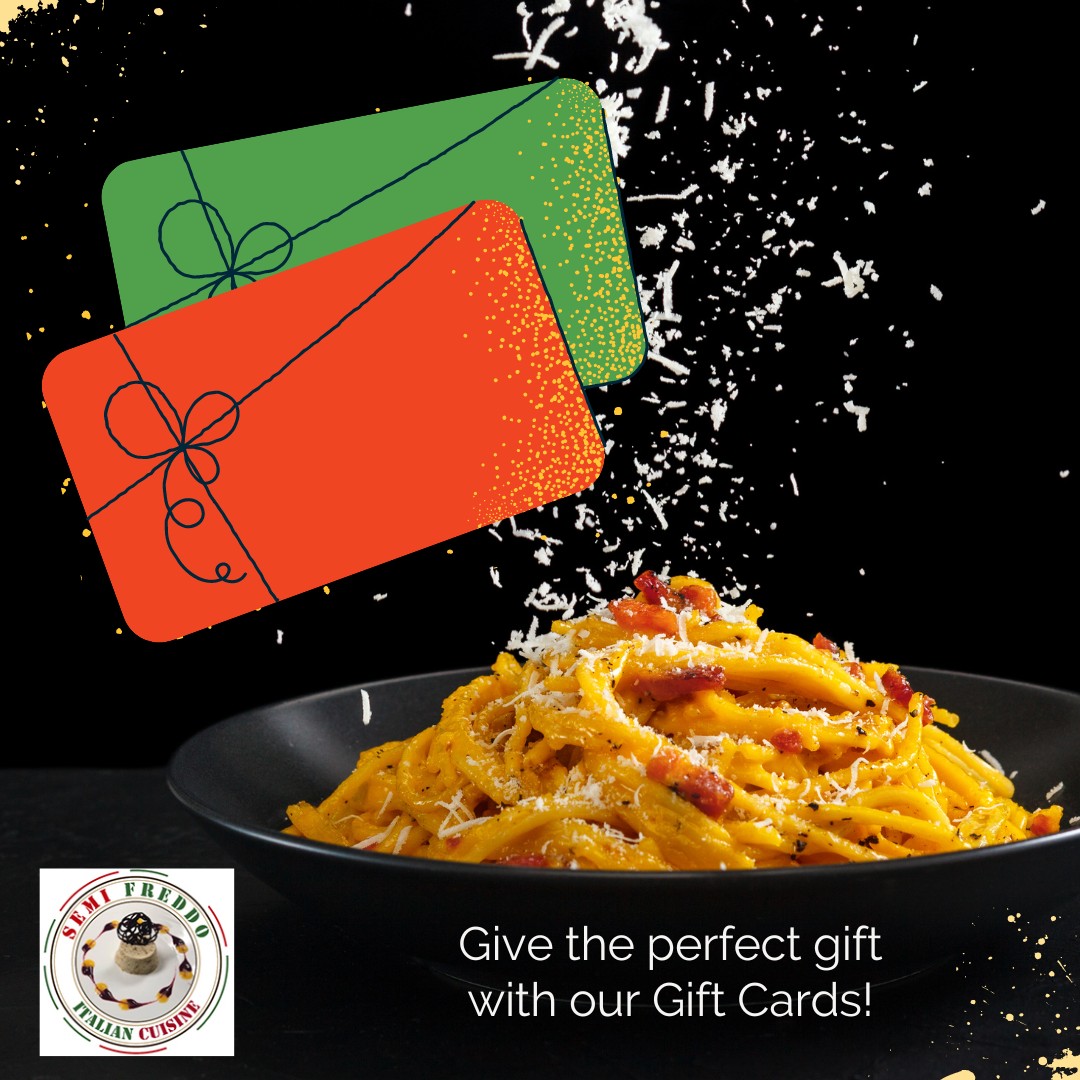 Coupon for Gift Cards. Shows a big bowl of spaghetti.