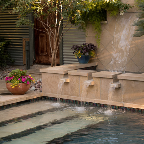 waterfall area in pool