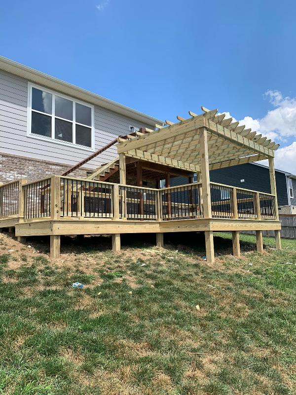 Two-story deck.