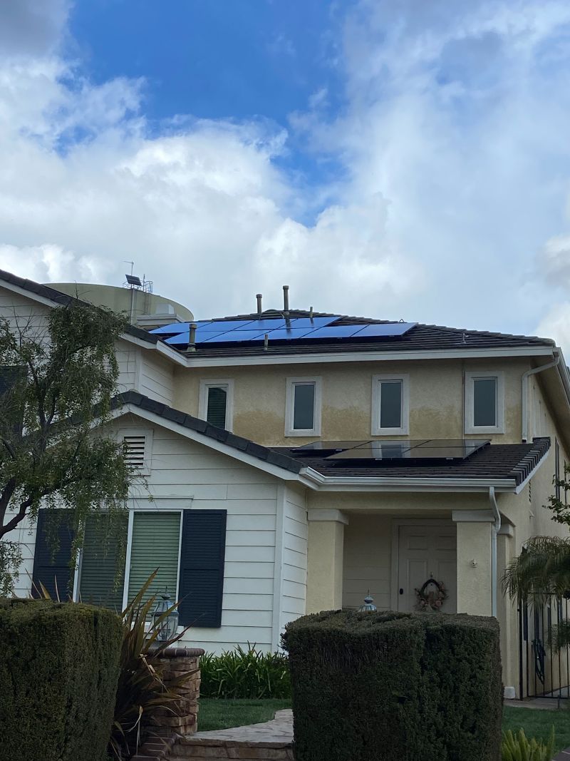 Completed solar power system installation
