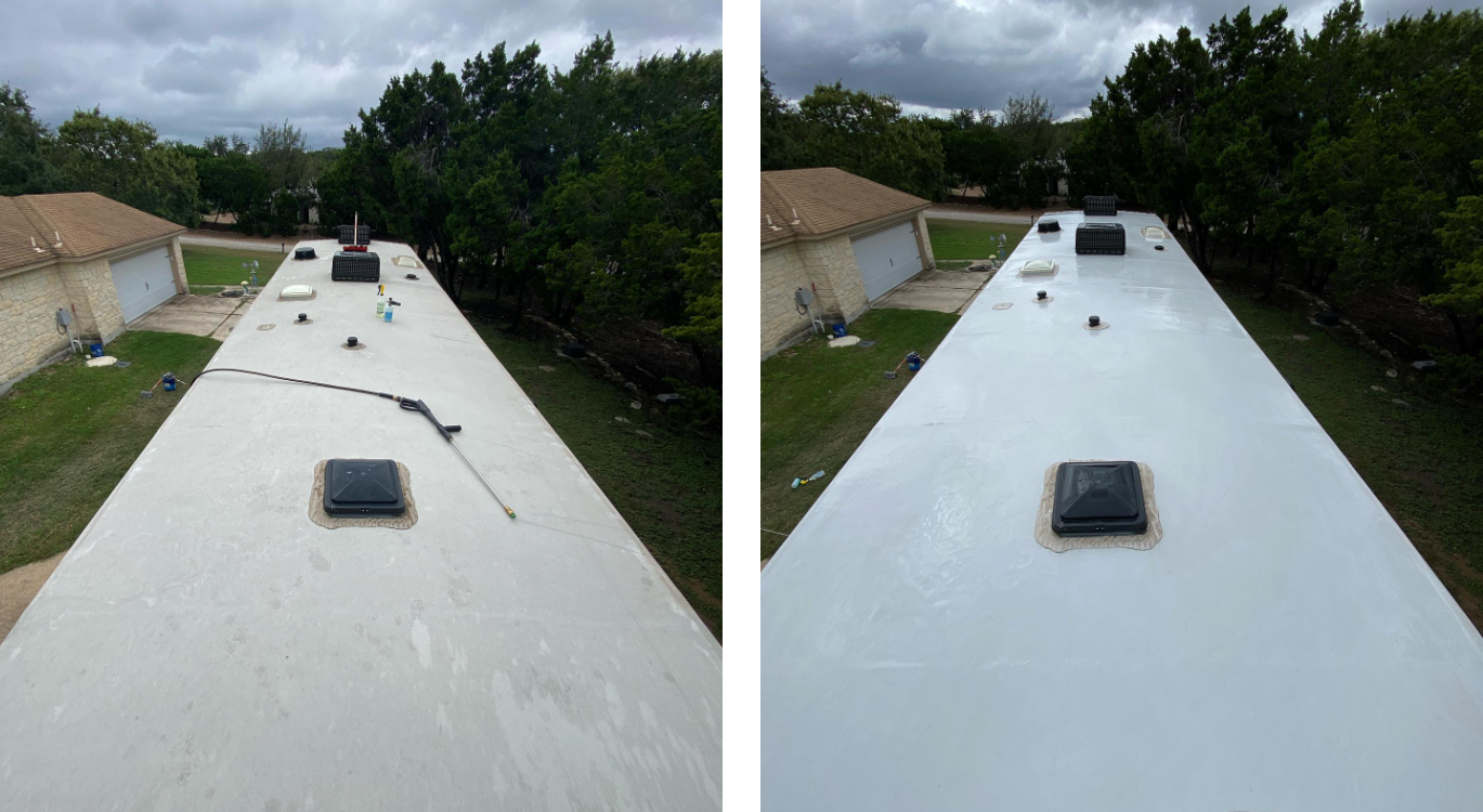 Cleaned RV roof.