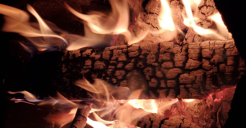 Burning logs 