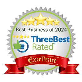 Best Business of 2024 Three Best Rated ribbon logo