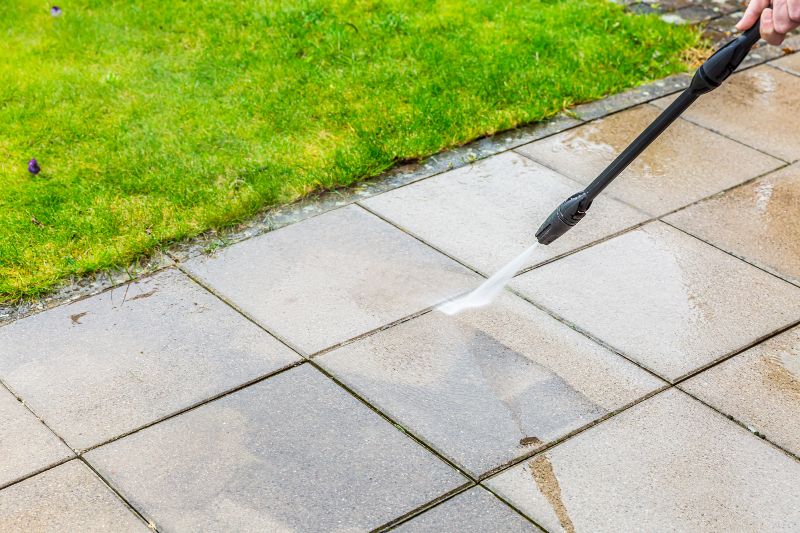 Freshly sealed driveway