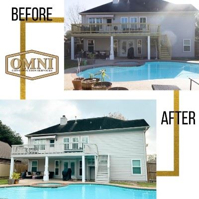 before and after backyard pool area photos