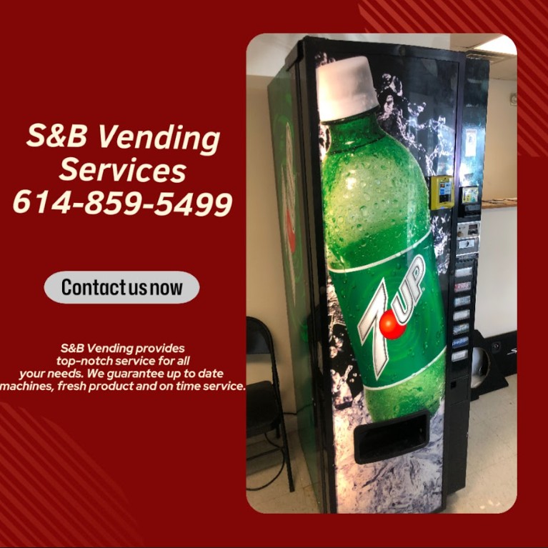 A print ad for S & B Vending Services