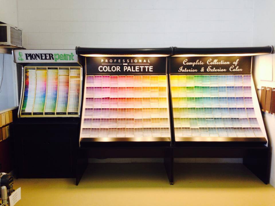 Full spectrum of paint swatches.