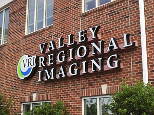 Building signage for Valley Regional Imaging.
