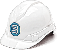 3C logo on the front of a helmet