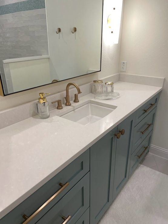 bathroom sink and cabinets