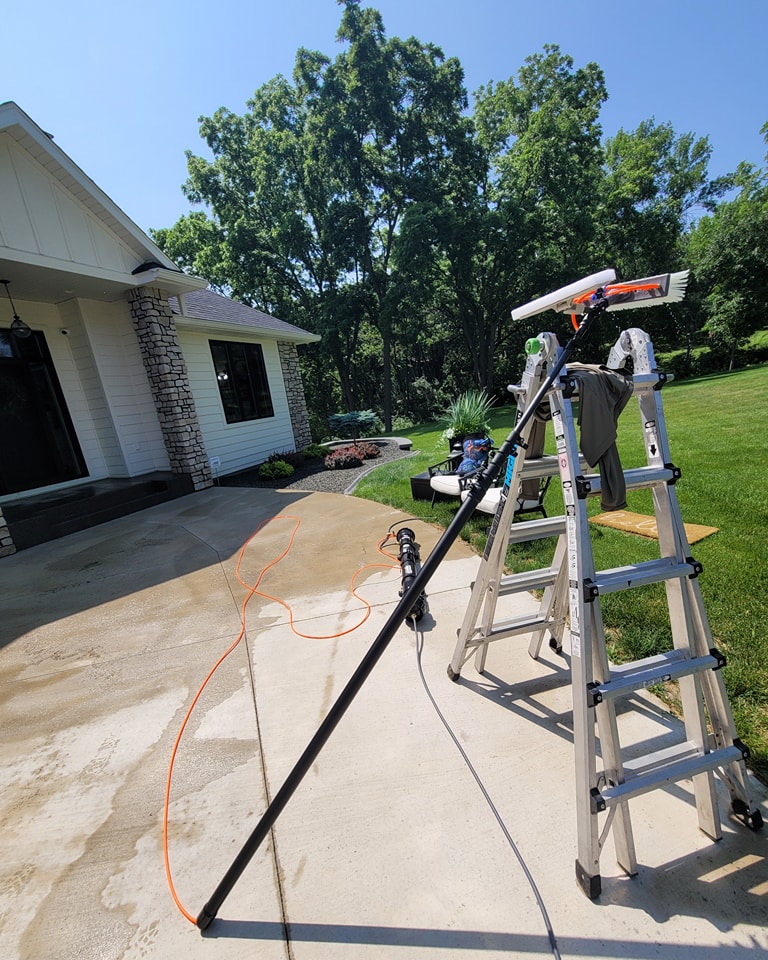 ladder in the backyard