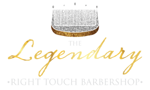 The Legendary Right Touch Barbershop logo