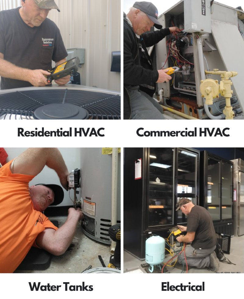 residential & commercial HVAC, water tanks, electrical