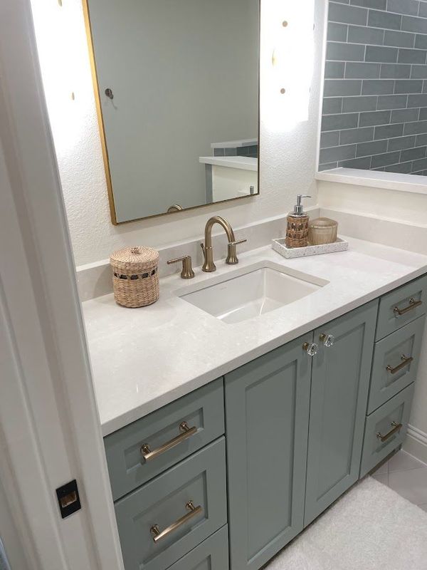 bathroom sink and cabinets