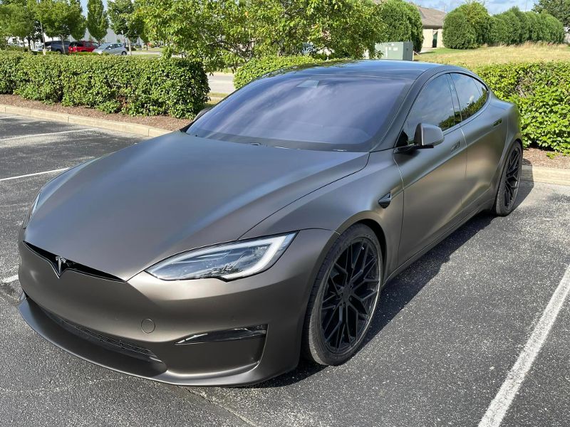 Matte black Tesla