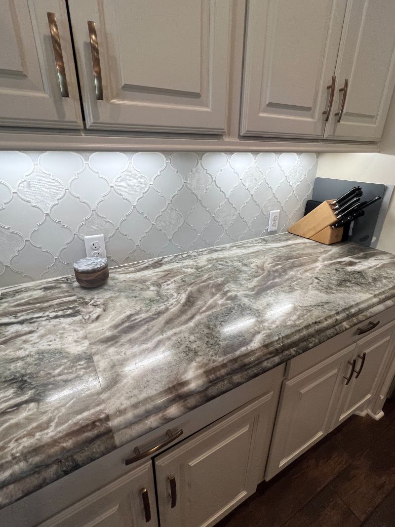 New kitchen countertops, new granite, new backsplash