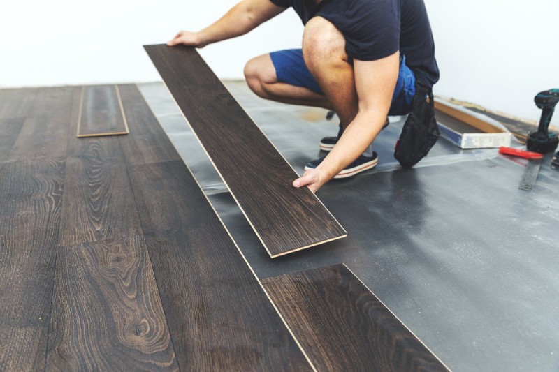 Vinyl plank flooring.