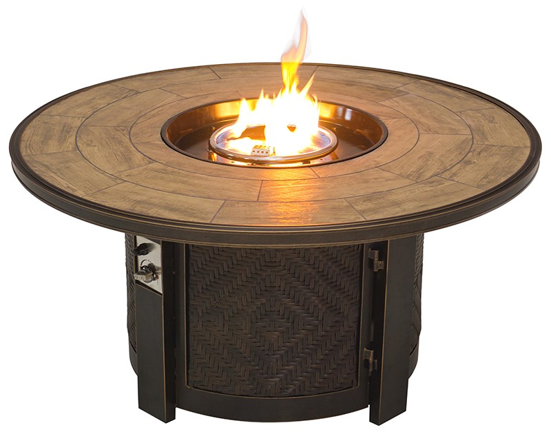 Fire pit with fire in the middle