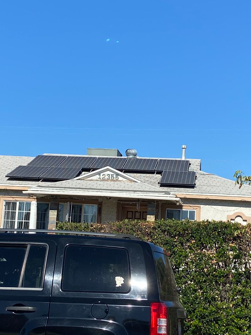 Completed residential solar power system installation.