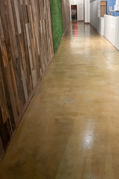 An epoxy floor in a commercial space.