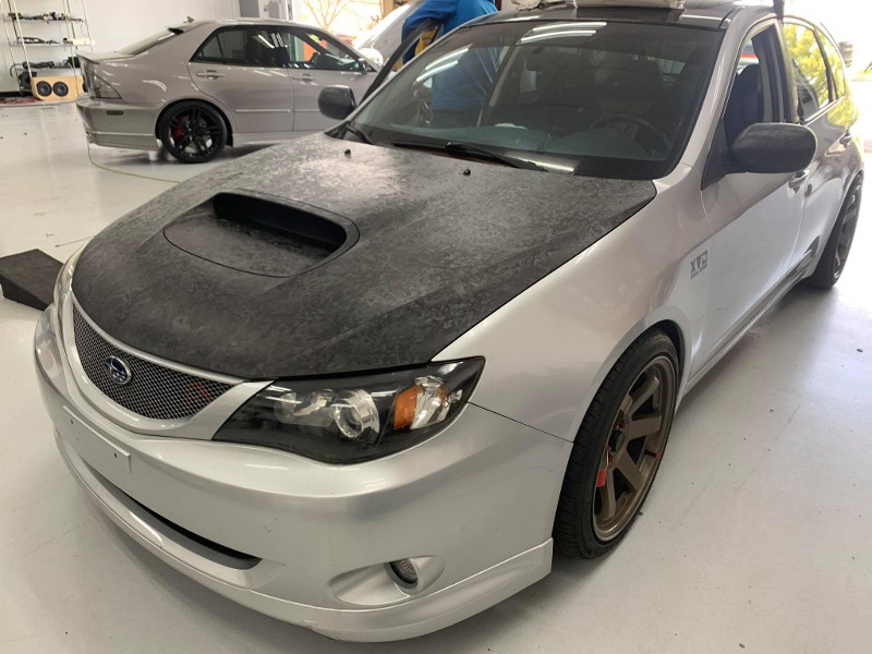 Subaru with completed hood wrap