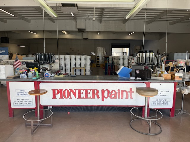 Inside of Pioneer Paint.