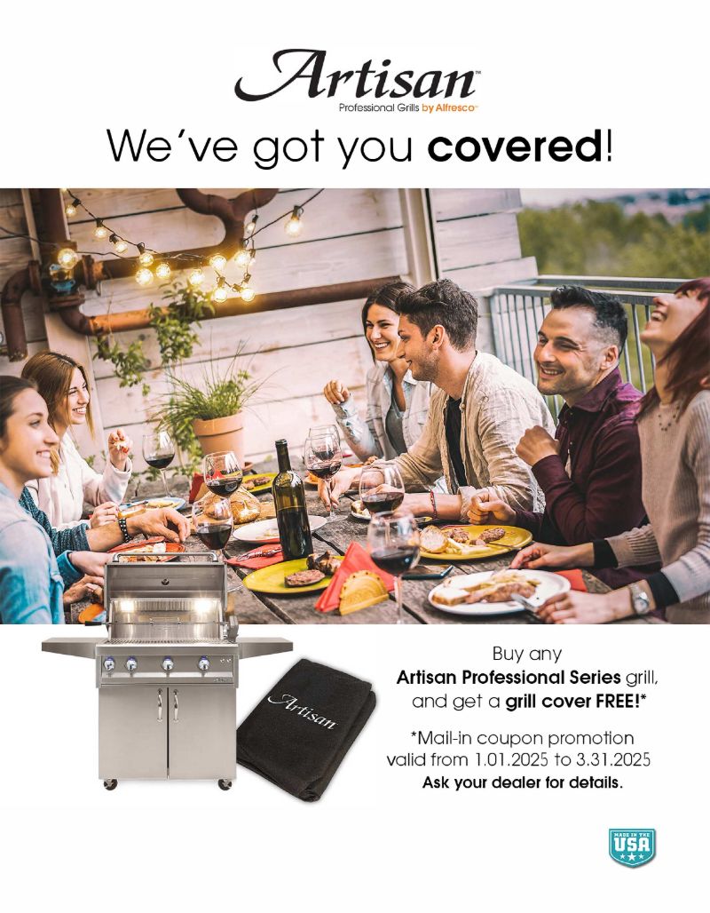 Buy Any Artisan Professional Series Grill & Get A Grill Cover FREE thru March 31, 202!5